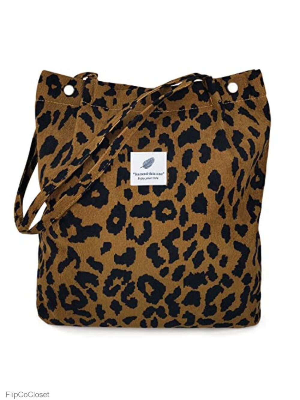 Corduroy Tote Bag Large Capacity Shoulder Purse with Inner Pockets